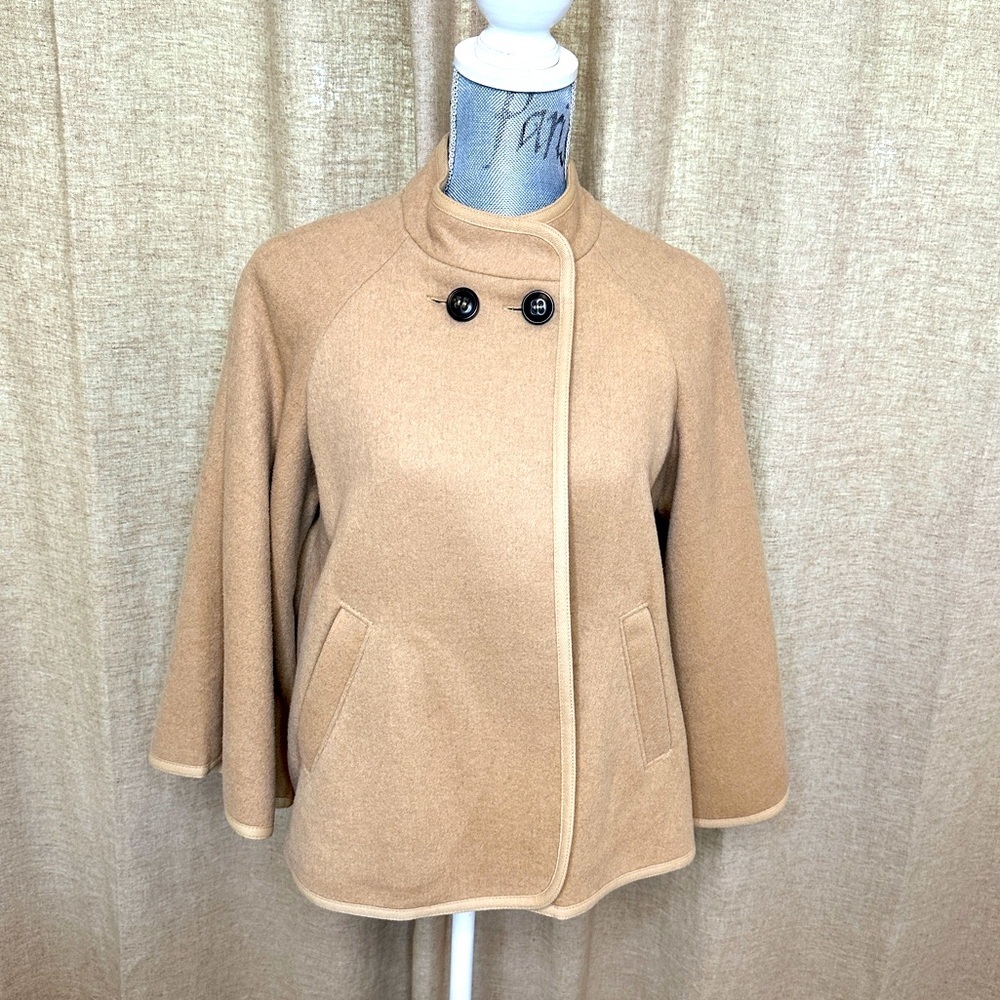 Trouve by Nordstrom, Camel Bell Sleeve, Swing Jacket, Two Button Front, Size S